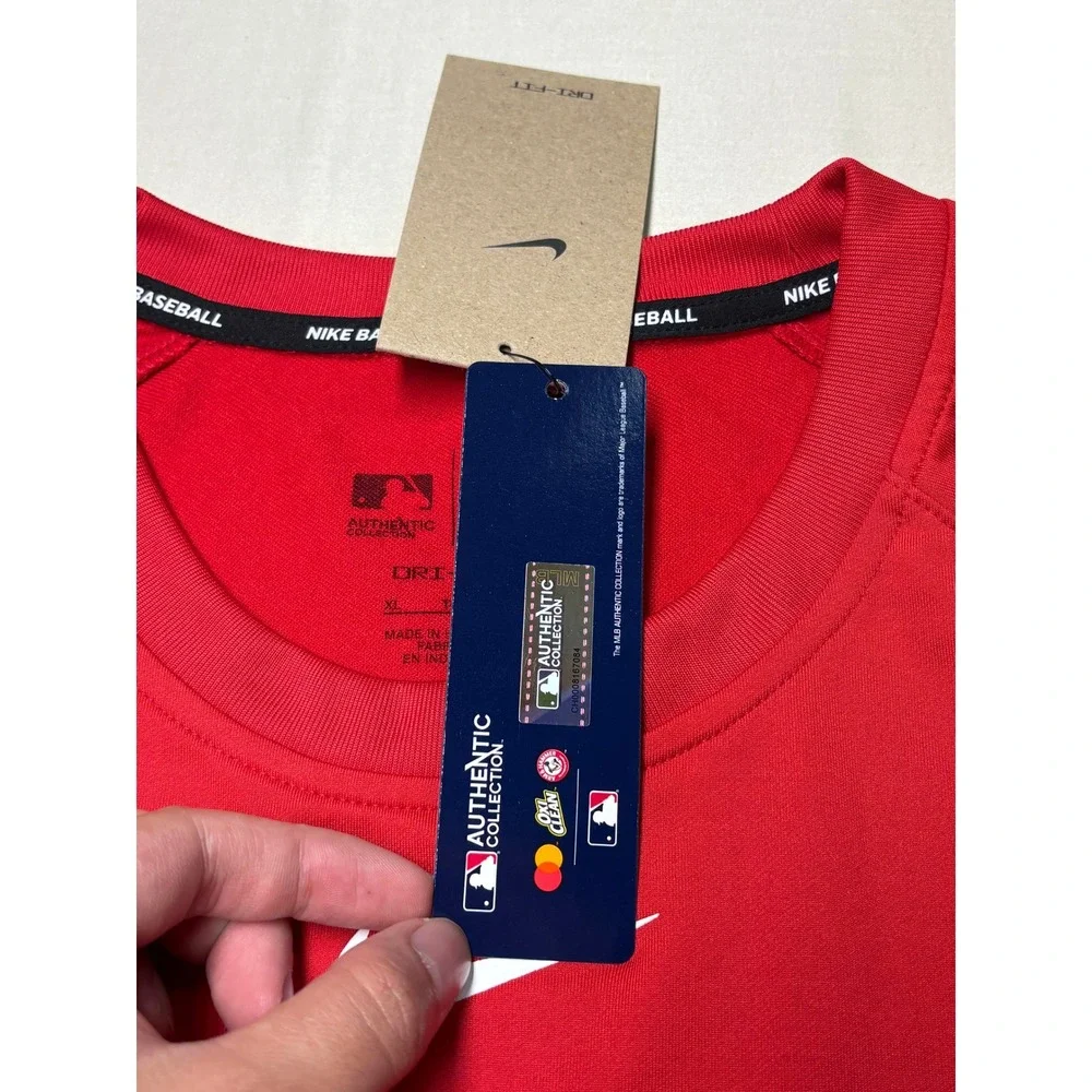 NWT Nike Washington Nationals MLB Authentic Collection Dri-FIT Red Shirt Mens XL